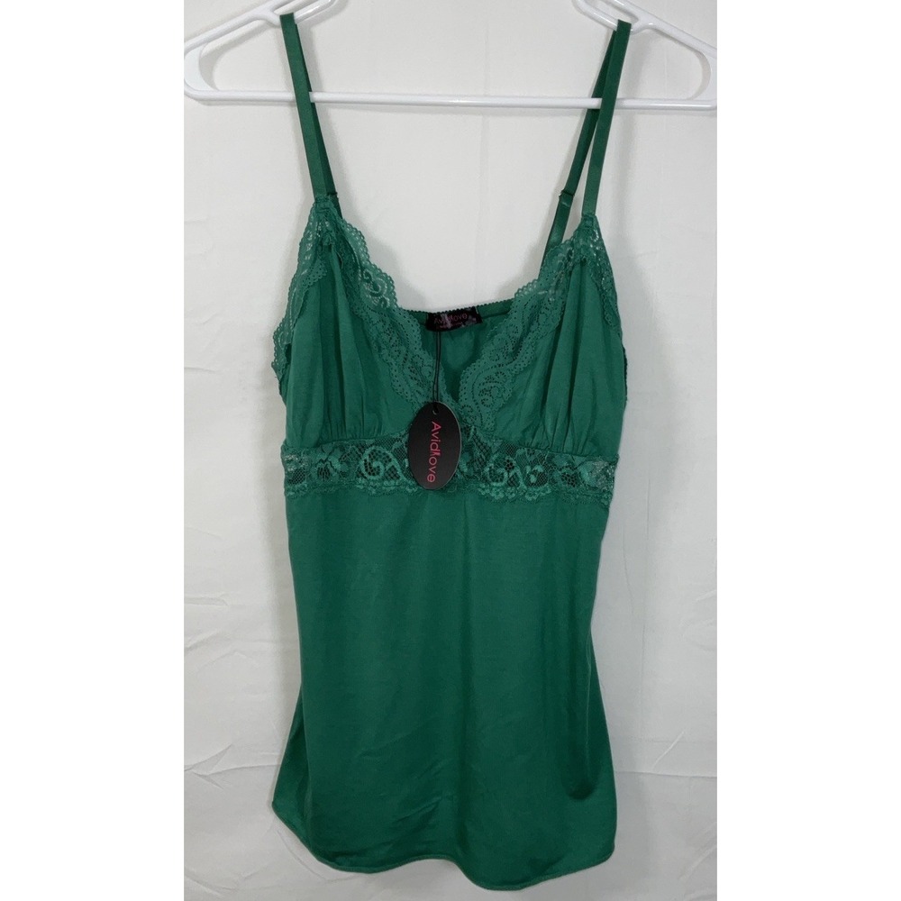 NWT Women's Avid Love Camisole Pajama Lingerie Top - Kelly Green‎ - Medium